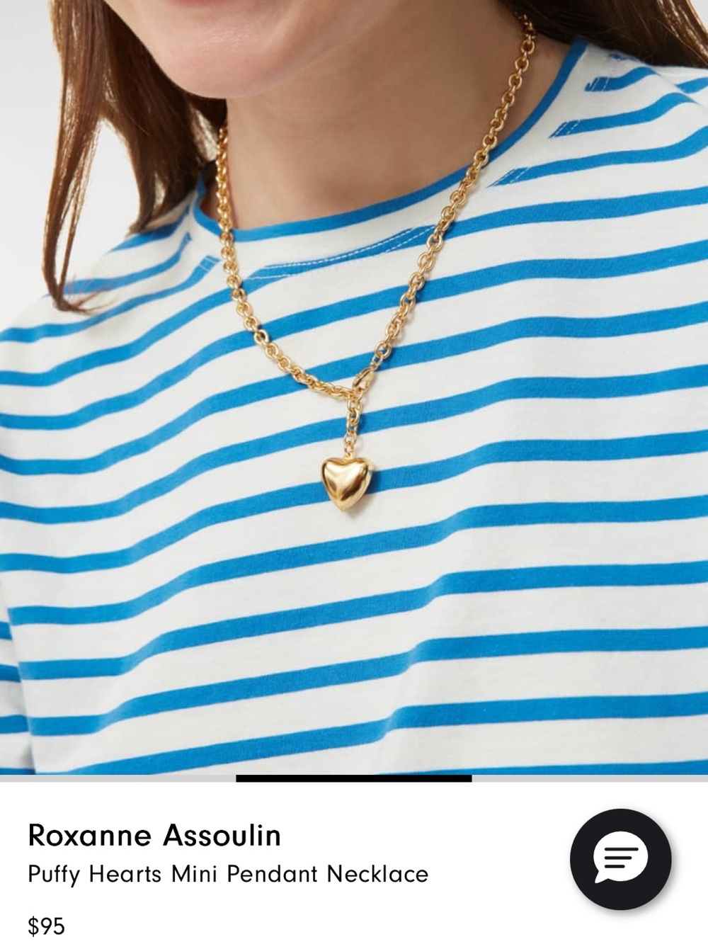 Roxanne Assoulin Gold mini puffy Heart Charm Necklace - Picture 2 of 3